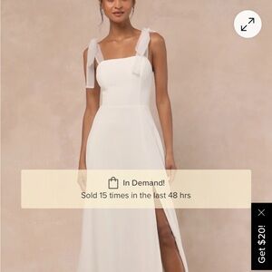 Lulu's White Sleeveless Bridal Dress